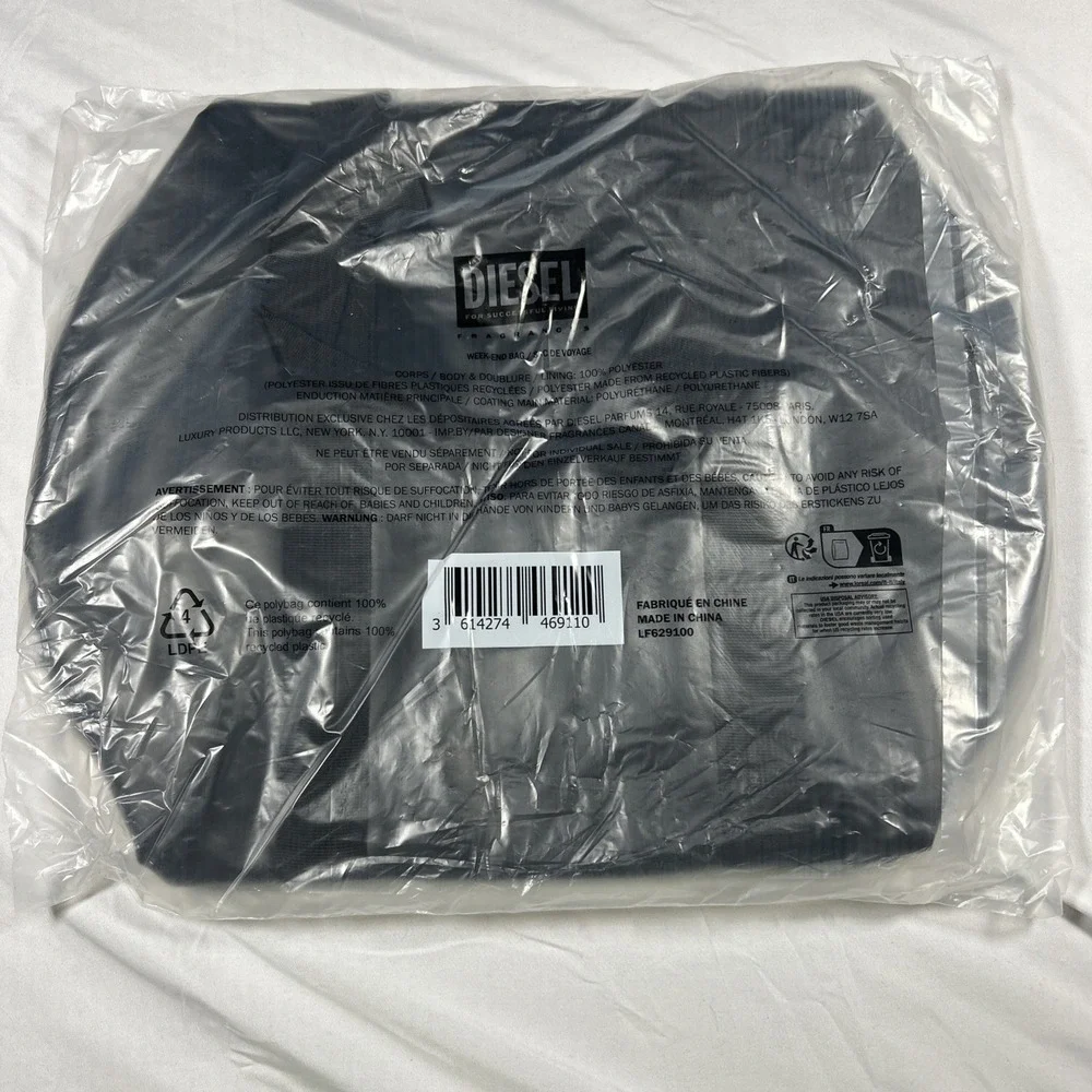 New Diesel Fragrances Bag Faux New Recycled Leather Duffle Gym Travel 18